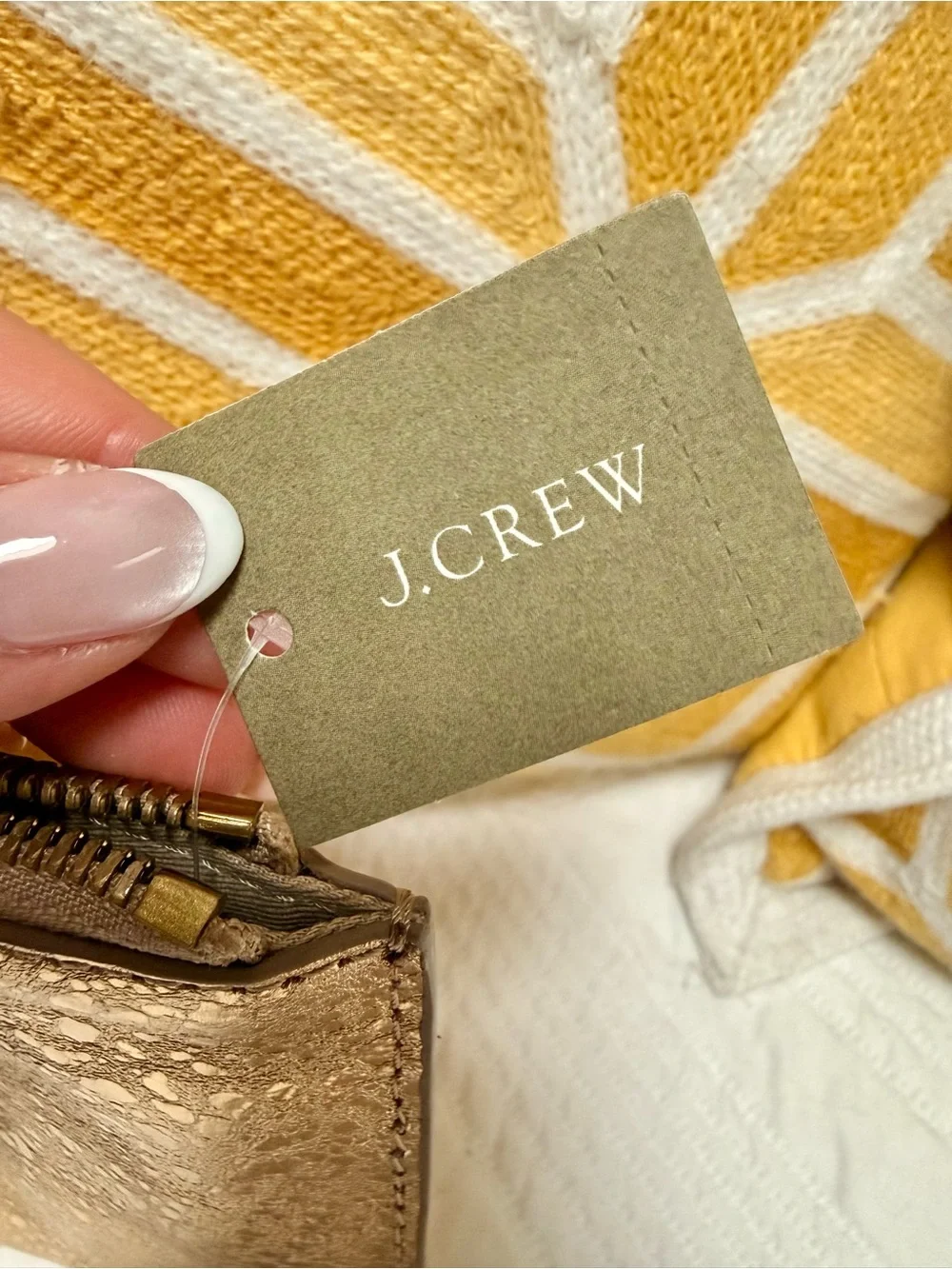 J. Crew Metallic Gold Crossbody Cardholder Bag